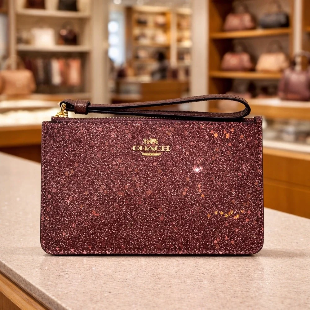 Coach Glittery Purple Wristlet - Picture 4 of 5